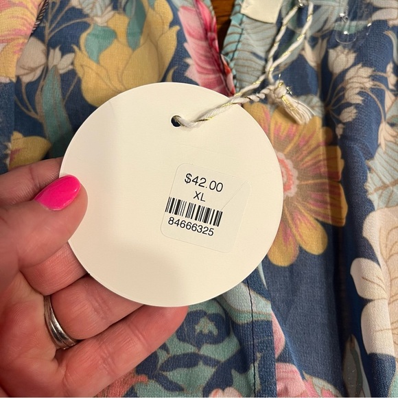 NWT Umgee floral duster size XL pink blue ruffle - Picture 3 of 7